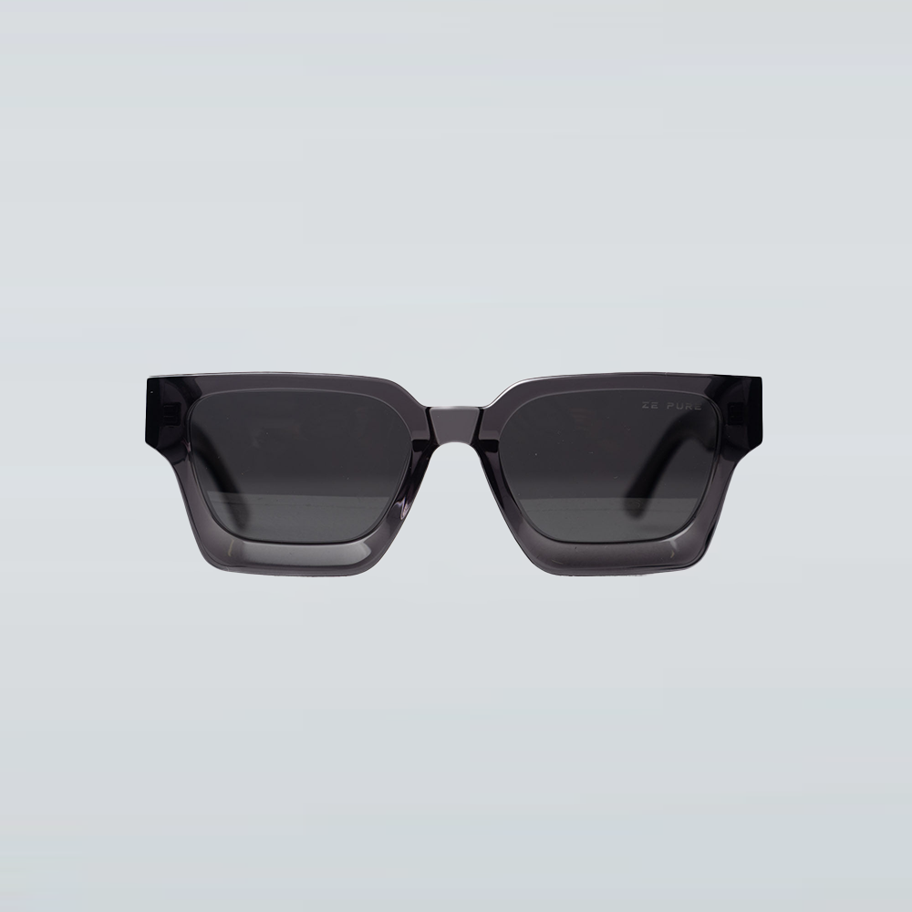 Black sunglasses on a light gray background
